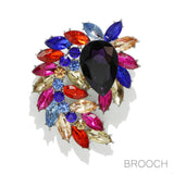 94818, TEARDROP & MARQUISE RHINESTONE PIN BROOCH