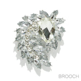 94818, TEARDROP & MARQUISE RHINESTONE PIN BROOCH
