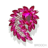 94818, TEARDROP & MARQUISE RHINESTONE PIN BROOCH