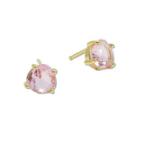108425, GOLD DIPPED GEOMETRIC GLASS STONE STUD EARRING