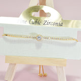 94860, ROUND CUBIC ZIRCONIA ADJUSTABLE BRACELET
