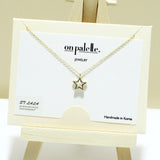 94881, 14K GOLD DIPPED, DAINTY STAR CHARM NECKLACE