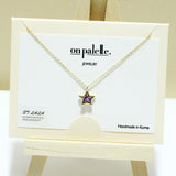 94881, 14K GOLD DIPPED, DAINTY STAR CHARM NECKLACE