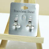 94893, 14K GOLD DIPPED, PAVE RHINESTONE STAINLESS STEEL HUGGIES EARRING