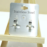 94895, 14K GOLD DIPPED, ROUND RHINESTONE STAINLESS STEEL HUGGIES EARRING