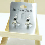 94896, 14K GOLD DIPPED, MID TEXTURED STAINLESS STEEL ROUND HUGGIES EARRING