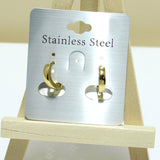 94897, 14K GOLD DIPPED, SIMPLE STAINLESS STEEL ROUND HUGGIES EARRING