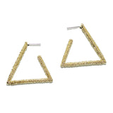 94912, TEXTURED TRIANGLE HOOP EARRING