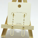 94913, GOLD DIPPED, DAINTY PEARL WITH GEOMETRIC EARRING