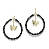 94918, BUTTERFLY ACCENT BEADED EARRING
