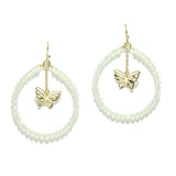 94918, BUTTERFLY ACCENT BEADED EARRING