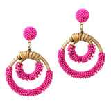 94923, ROUND SEED BEAD WITH RATTAN EARRING