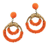 94923, ROUND SEED BEAD WITH RATTAN EARRING