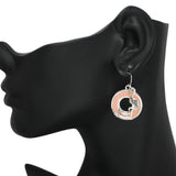 94925, TROPICAL FLAMINGO ACCENT ROUND DANGLE EARRING