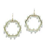 94926, GEOMETRIC HEXAGON BEADED EARRING