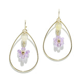94928, FLOWER BEAD DANGLE TEARDROP EARRING