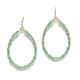 94929, OVAL SHAPE SQUARE BEADED EARRING