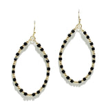 94929, OVAL SHAPE SQUARE BEADED EARRING