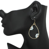 94931, TEARDROP FLOWER ACCENT EARRING