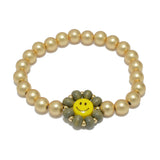94940, SMILE HAPPY FACE WOOD BEAD STRETCH BRACELET