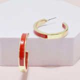 94941, 30MM ENAMEL ROUND HOOP EARRING