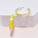 94941, 30MM ENAMEL ROUND HOOP EARRING