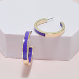 94941, 30MM ENAMEL ROUND HOOP EARRING