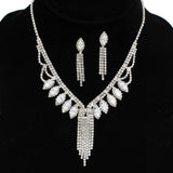 94956, PAVE RHINESTONE DROP EVENING NECKLACE, WEDDING, BRIDAL, PROM