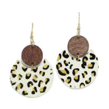 94974, GEOMETRIC MOHAIR FAUX LEATHER WITH WOOD EARRING