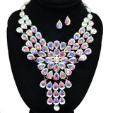 94977, TEARDROP RHINESTONE ACCENT EVENING NECKLACE SET, WEDDING, BRIDAL, PROM