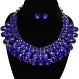 94978, ROUND RHINESTONE ACCENT EVENING NECKLACE SET, WEDDING, BRIDAL, PROM