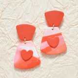 94995, HEART CLAY RUBBER EARRING, VALENTINE'S DAY