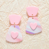 94995, HEART CLAY RUBBER EARRING, VALENTINE'S DAY