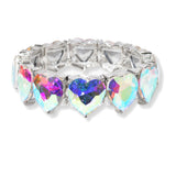94999, HEART RHINESTONE STRETCH BRACELET