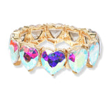 94999, HEART RHINESTONE STRETCH BRACELET
