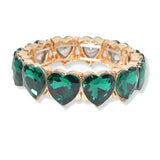 94999, HEART RHINESTONE STRETCH BRACELET