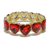 94999, HEART RHINESTONE STRETCH BRACELET