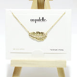 95014, 14K GOLD DIPPED, LEAF PENDANT NECKLACE