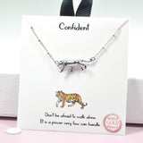 95054, GOLD DIPPED, "CONFIDENT" TIGER NECKLACE