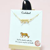 95054, GOLD DIPPED, "CONFIDENT" TIGER NECKLACE