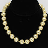 95075, LIGHTWEIGHT BRASS TEXTURED BALL BEAD NECKLACE