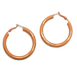 95076, BRUSHED GOLD ACCENT RUBBER COATED ROUND HOOP EARRING