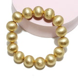 95083, LIGHTWEIGHT BRASS TEXTURED BALL BEAD STRETCH BRACELET