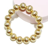 95083, LIGHTWEIGHT BRASS TEXTURED BALL BEAD STRETCH BRACELET
