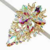 95097, OVERSIZED FLOWER RHINESTONE EVENING PIN BROOCH