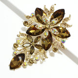 95097, OVERSIZED FLOWER RHINESTONE EVENING PIN BROOCH