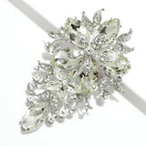 95097, OVERSIZED FLOWER RHINESTONE EVENING PIN BROOCH