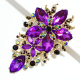 95097, OVERSIZED FLOWER RHINESTONE EVENING PIN BROOCH