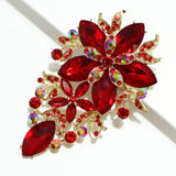 95097, OVERSIZED FLOWER RHINESTONE EVENING PIN BROOCH