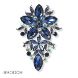 95097, OVERSIZED FLOWER RHINESTONE EVENING PIN BROOCH